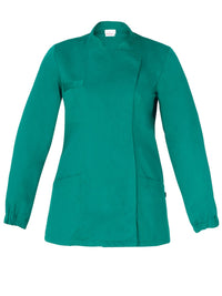 giblors-casacca-donna-manica-lunga-bottoni-nascosti-verde-medicale-17p03k329