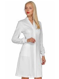 Camice-donna-manica-lunga-con-scollo-a-v-bottoni-nascosti-a-pressione-bianco-008420P