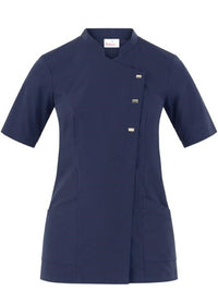 Giblor-casacca-Greta-collo-coreana-manica-corta-blu-24P02K394