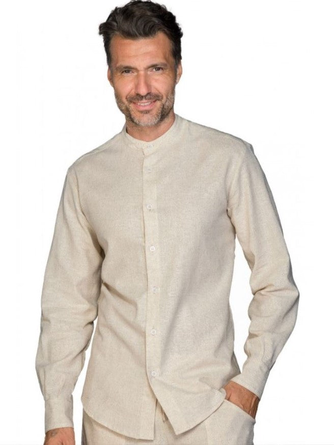 Isacco-camicia-uomo-collo-coreana-manica-lunga