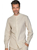 Isacco-camicia-uomo-collo-coreana-manica-lunga