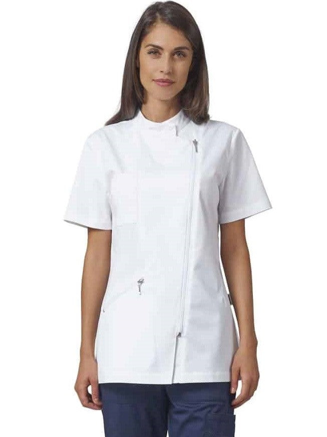 Siggi-casacca-manica-corta-kate-con-zip-centrale-bianco-04CS1689