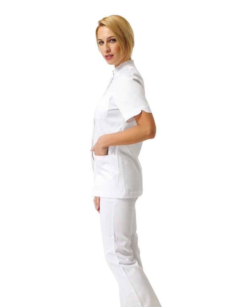 casacca-donna-manica-corta-collo-coreana-estetica-bianca