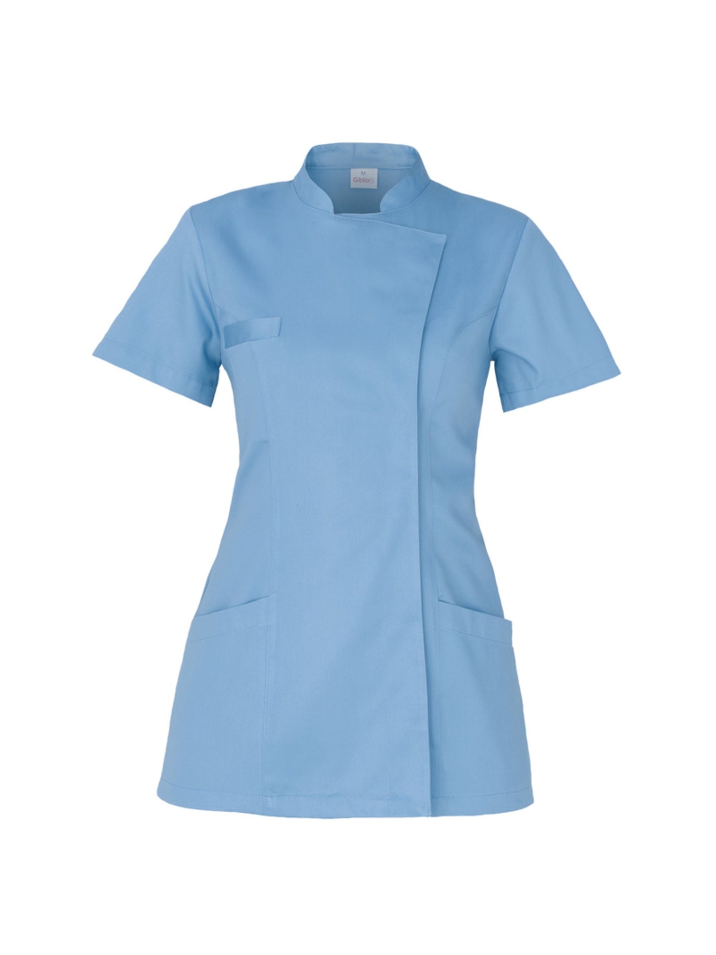 giblors-casacca-tati-donna-manica-corta-bottoni-nascosti-azzurra-17p03k494