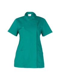 giblors-casacca-tati-donna-manica-corta-bottoni-nascosti-verde-medicale-17p03k494
