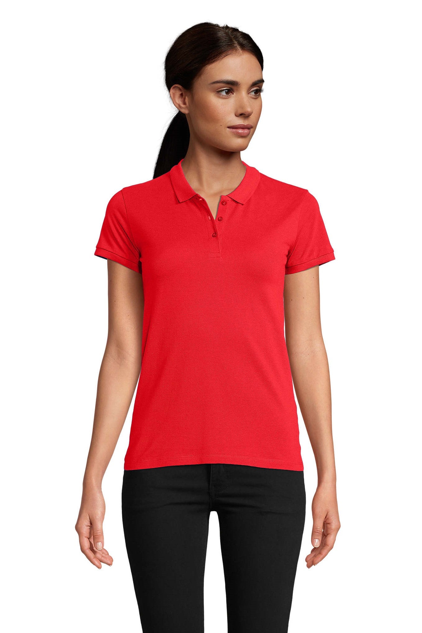 polo-manica-corta-donna-rosso