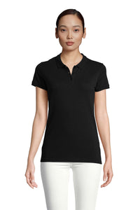 polo-manica-corta-tre-bottoni-donna-nero