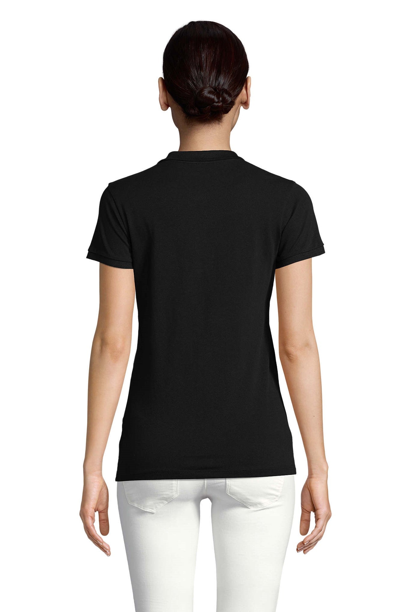 polo-manica-corta-tre-bottoni-donna-nero